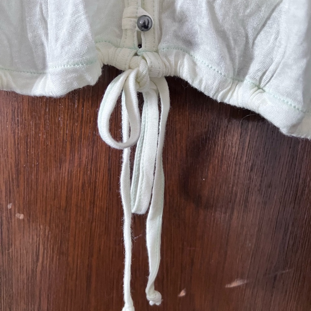 White Ruffled Button-Down Top - Picture 6 of 6